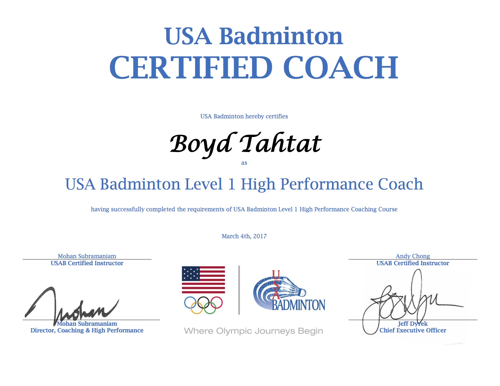 USAB HP 1 Certificate - Boyd Tahtat-1
