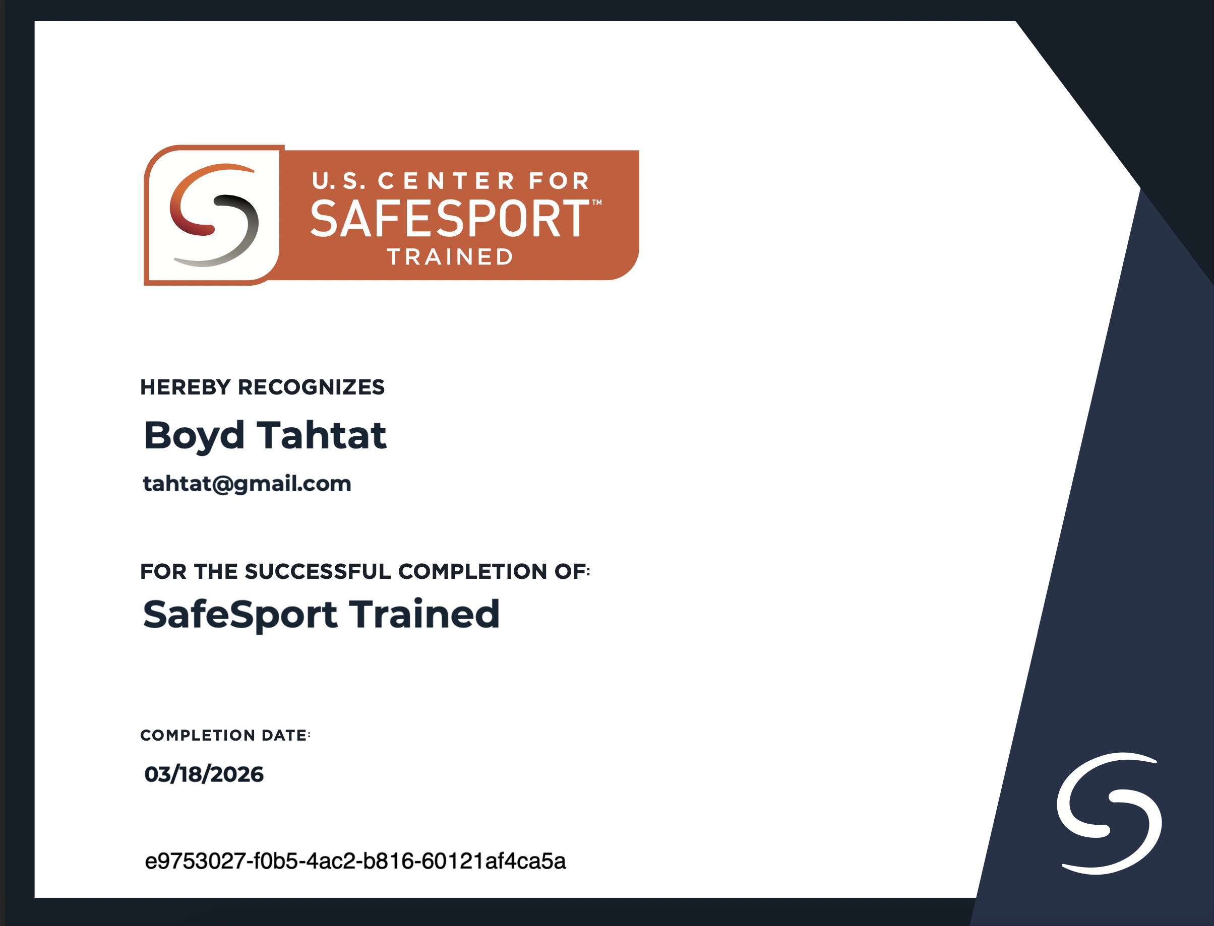Certificate 2026